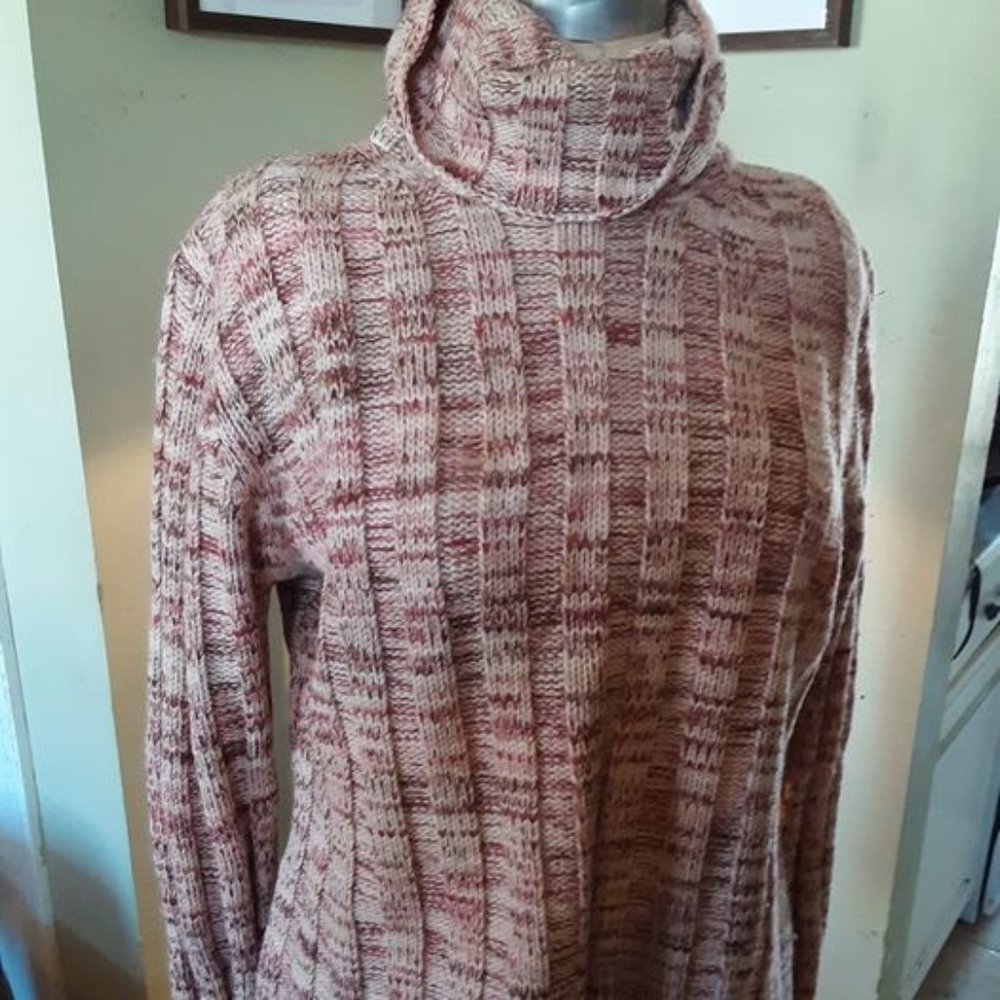 Banana Republic Turtleneck Wool Ribbed Weave Patte